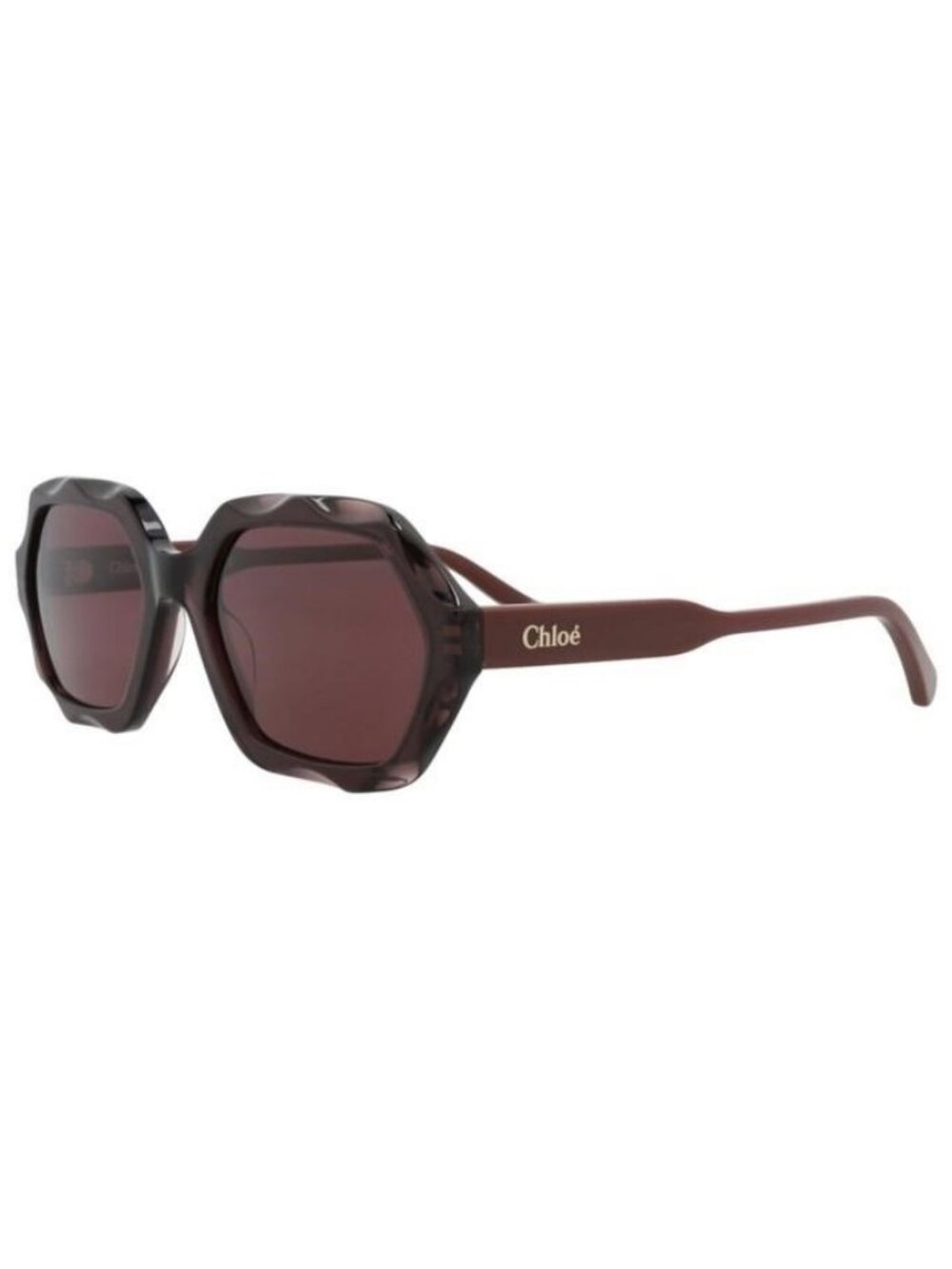 New Chloรฉ Womens Square/Rectangle Violet Burgundy Violet Fashion Designer Sungla